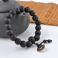 Chinese Style Wood Buddha Beads Buddhist Prayer Tibet Bracelet Mala Bangle Wrist