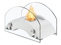 Ignis Portable Tabletop Ventless Bio Ethanol Fireplace - Harbor (White) N14
