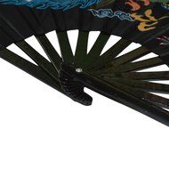 Chinese Kung Fu Tai Chi Fan Arts Dance/Practice Performance Bamboo Folding Fan (Dragon And Phoenix blue background) N33