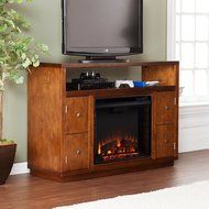 Brentford Media Electric Fireplace - Dark Tobacco N3