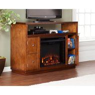 Brentford Media Electric Fireplace - Dark Tobacco N4