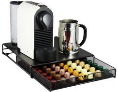 DecoBros Coffee Pod Storage Mesh Nespresso Drawer holder for 56 Capsules, Black N2