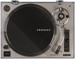 Crosley C100A-SI Turntable with S-Shaped Tone Arm with Adjustable Counterweight, Silver N2