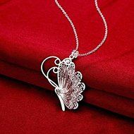 925 Sterling Silver Plated Women Swarovski Butterfly Chain Pendant Necklace N3