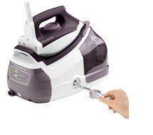 Rowenta DG8520 Perfect Steam 1800-Watt Eco Energy Steam Iron Station Stainless Steel Soleplate, 400-Hole, Purple N6