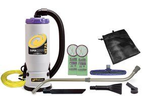 ProTeam Backpack Vacuums Super QuarterVac HEPA Commercial Backpack Vacuum Cleaner with Versatile Tool Kit &amp; Telescoping... N15