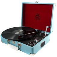 GPO Attache Briefcase Style 3-Speed Portable Vinyl Turntable with Built-in Stereo Speakers and USB Stick for Recording... N28