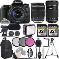 Canon EOS Rebel T6s Camera + Canon EF-S 18-135mm IS STM Lens + Canon EF-S 55-250mm IS STM Lens + Shotgun Microphone...