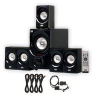 Acoustic Audio AA5171 Home 5.1 Bluetooth Speaker System with Optical Input and 4 Extension Cables
