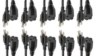 C&amp;E Power Extension Cord 18AWG, Black, NEMA 5-15P to NEMA 5-15R, 10 Amp, 25 Feet, 4-Pack N3