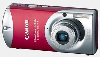 Canon Powershot SD30 5MP Digital Elph Camera with 2.4x Optical Zoom (Rockstar Red) N5