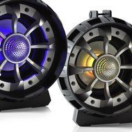 Pyle PMBSPG40 Portable Bluetooth Boom Box Speaker System, Rechargeable Battery, DJ Flashing LED Lights N2