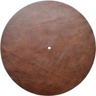 Genuine Leather Turntable Platter Mat - Marbled Brown