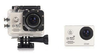 (Silver) Action Camera SJ7000 Wifi 2.0 LTPS LED mini cam recorder marine diving 1080P HD DV Go pro style two batteries...