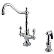 Kingston Brass KS1771ALBS Heritage Kitchen Faucet with Brass Sprayer, Polished Chrome by Kingston Brass