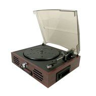Keni Wooden Turntable Cassette Player with Built-in Stereo Speaker, Vintage Style MIC Record Player, Vinyl,Cassette-To-MP3... N6