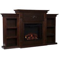 Upton Home Dublin Espresso Stacked Electric Fireplace N2