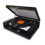 Jensen Portable Stereo Turntable with Audacity Software Suite &amp; Built-In Speakers and Fully Automatic Return Tone...