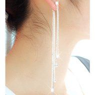 Party Linear Long Tassels Rhinestone Dangle diamante Eardrop Woman&#039;s Earrings N5