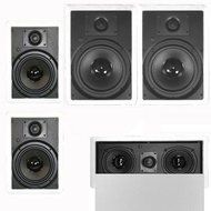Theater Solutions 5.1 Home Theater 8" and 6.5" Speaker Set with Center, 10" Passive Sub More TS6W8WL51SET10