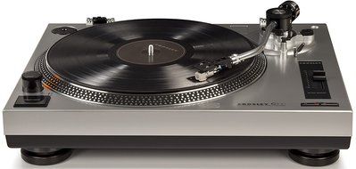 Crosley C100A-SI Turntable with S-Shaped Tone Arm with Adjustable Counterweight, Silver N3