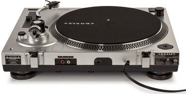 Crosley C100A-SI Turntable with S-Shaped Tone Arm with Adjustable Counterweight, Silver N4