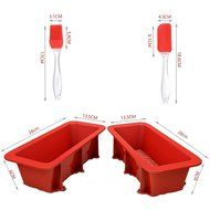 SASRL Silicone Loaf and Bread Pan - Red ,Nonstick,Commercial Grade（2PCS） N2