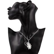 925 Sterling Silver Plated Women Swarovski Butterfly Chain Pendant Necklace N4