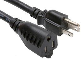C&amp;E Power Extension Cord 18AWG, Black, NEMA 5-15P to NEMA 5-15R, 10 Amp, 25 Feet, 4-Pack N4
