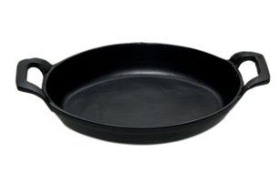 Insideretail 100601-ASET3 A Premium Quality Cast Iron Oval Roasting Dish, Medium, Black, Set of 3