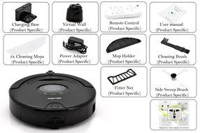 Robot Vacuum Cleaner &quot;Hurricane&quot; - Auto Recharging Station, Ultra Silent, UV Disinfectant