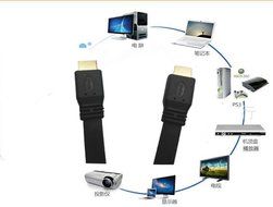 1FT HDMI High-Speed Gold Plated A male to A male Extension Flat Cable Supports 1.4 Ethernet 3D 4K - Use with DTV... N2