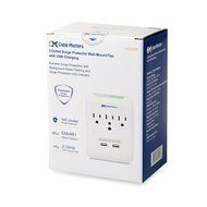 Cable Matters 3-Outlet Power Surge Protector with 4 USB Charging Ports and Micro-USB Charging Cables N18