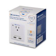 Cable Matters 3-Outlet Power Surge Protector with 4 USB Charging Ports and Micro-USB Charging Cables N20