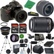 Nikon D5200 International Version - No Warranty, 18-55mm f/3.5-5.6 VR, Nikon 55-200mm f4-5.6G VR, 2pcs 16GB ZeeTech...