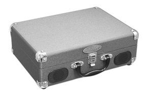 PYLE PVTT2UGR Retro Belt-Drive Turntable with USB-to-PC Connection with Built-In Rechargeable Battery (Gray) N11