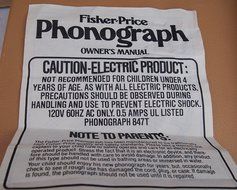 Fisher-price Phonograph N4