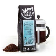 Happy Belly House Blend Organic Fairtrade Coffee, Medium Dark Roast, Ground, 12 ounce N11