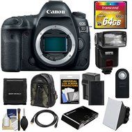 Canon EOS 5D Mark IV 4K Wi-Fi Digital SLR Camera Body with 64GB CF Card + Battery &amp; Charger + Backpack + Flash... N2