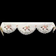 19" X 90" Wide Fireplace Mantel Scarf with Hummingbird and Hibiscus Flowers N3