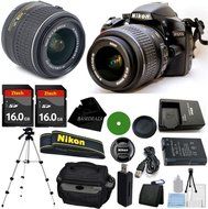 D3200 24.2 MP CMOS Digital SLR, NIKKOR 18-55mm f/3.5-5.6 Auto Focus-S DX VR, 2pcs 16GB BaseDeals Memory, Camera...