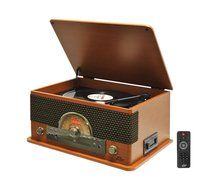 Pyle PTCD56UBGR record player stereo system Turntable stereo system for home CD Bluetooth Wireless audio USB Recording... N6