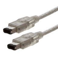 15ft 6 pin Male to 6 pin Male Clear Firewire 400/400 Cable for IEEE 1394 devices