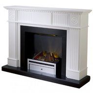 Adam Ashton Electric Fireplace Mantel Package in Satin White N2