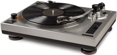 Crosley C100A-SI Turntable with S-Shaped Tone Arm with Adjustable Counterweight, Silver N5