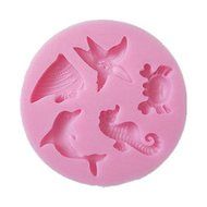 Sea Animal Silicone Fondant Mold Sugar Craft Cake Baking Mats Decorating Tools Mould N4