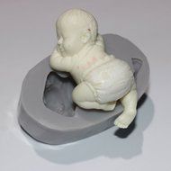 Scrambling Baby Fondant Mold Cake Topper Decorating Silicone Molds N3