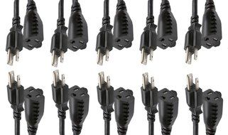 C&amp;E Power Extension Cord 18AWG, Black, NEMA 5-15P to NEMA 5-15R, 10 Amp, 25 Feet, 4-Pack N8