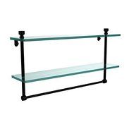 Allied Brass FT-2/22TB-BKM 22-Inch Double Glass Shelf with Towel Bar by Allied Brass