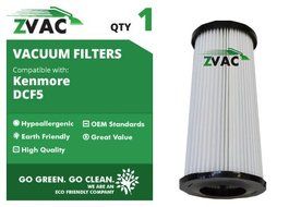 4 Kenmore DCF-5 Washable Dust Cup Filters Fits Quickclean K37000 By ZVac N2